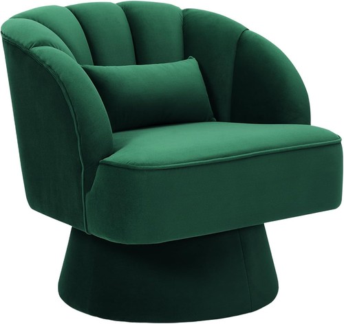 Garvee green velvet swivel - green,