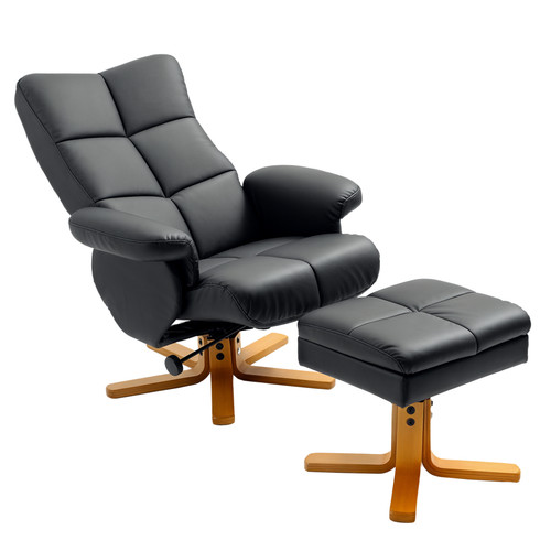 Black faux leather swivel - faux,