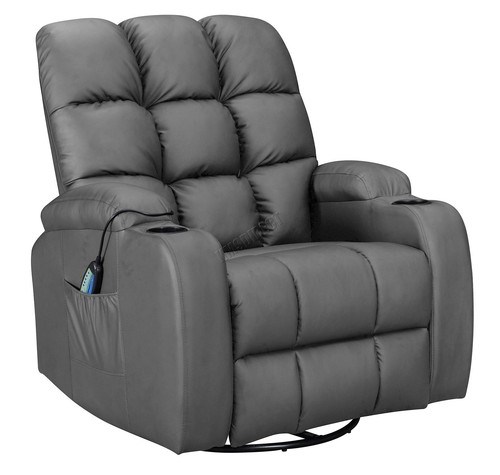 Massage leather sofa recliner - leather,