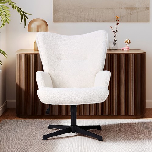 White accent chair wing - white,
