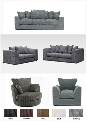 Jumbo cord large seater sofa - cord, 4
