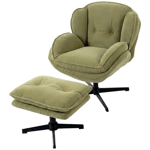 Armchair with footstool - armchair,