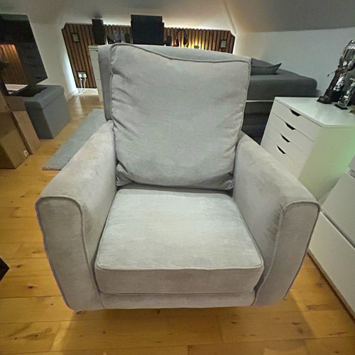 Grey upholstered swivel - upholstered,