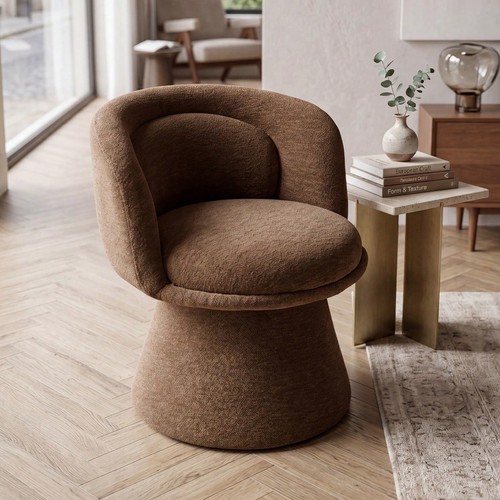 Curved brown boucle - 1,