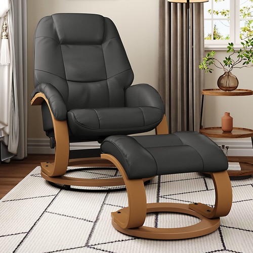 Leather lounge armchair - leather,
