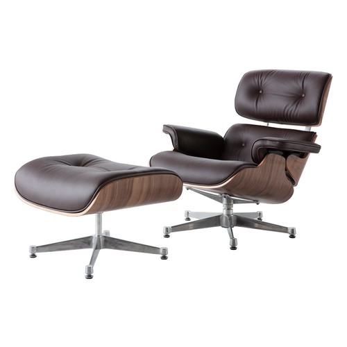 Lounge chair ottoman brown - &,