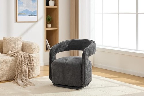 Grey chenille accent - accent, chair