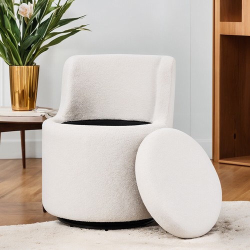 White teddy boucle chair - white, cozy