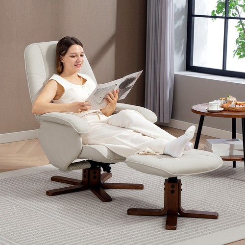 Linen swivel recliner chair - linen,